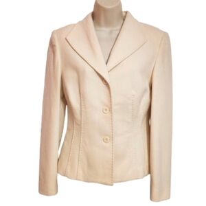 Casual Corner Vintage Wool Cashmere Blazer Ivory Size 2